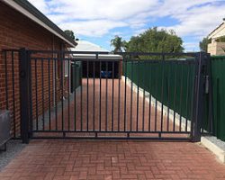 Single Swing Electric Vehicle Gate & Fence Infill (2) Single Swing Electric Vehicle Gate & Fence Infill (2)